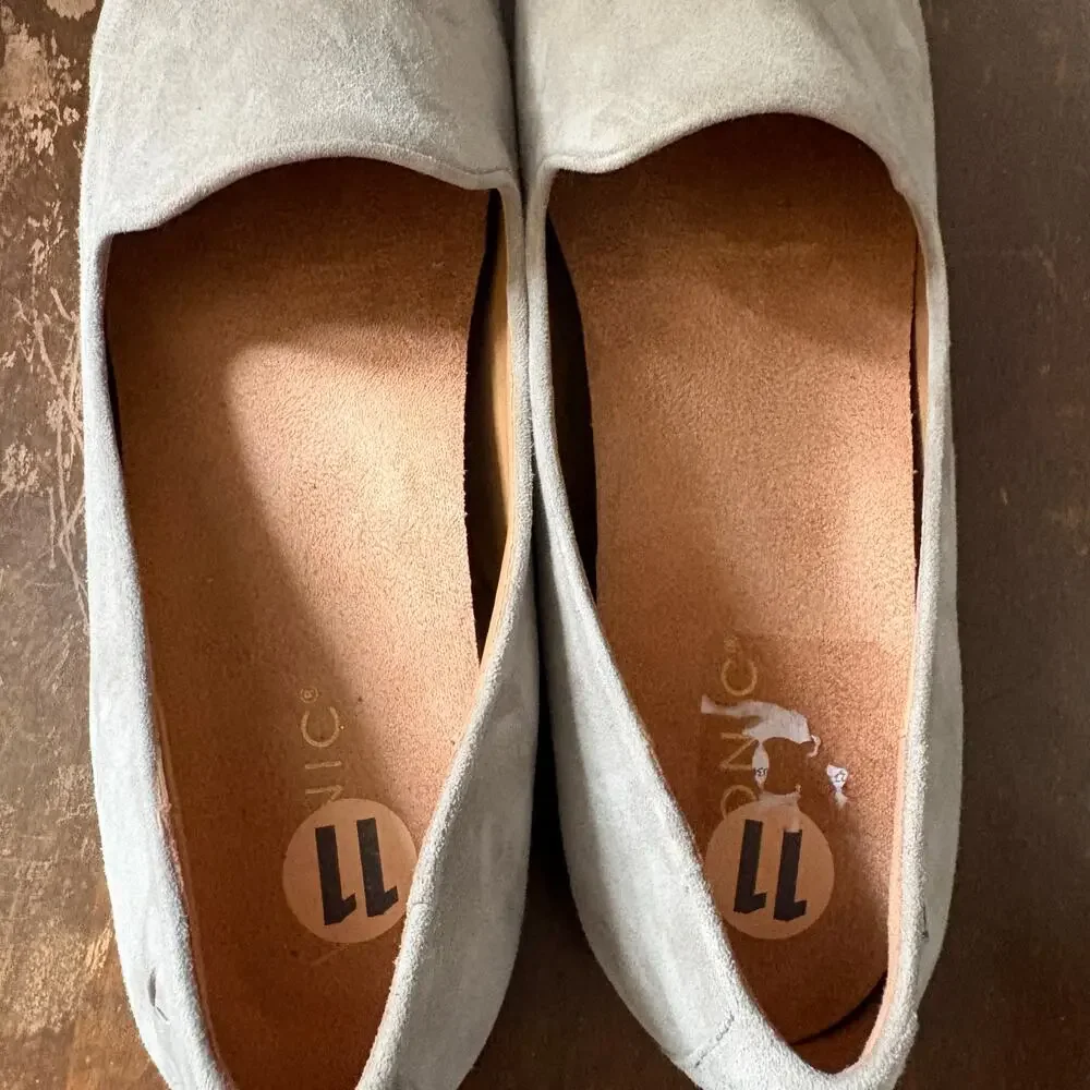 Vionic Will Gray Nubuck Slip On Flats Loafers Size 11 New - Picture 3 of 6